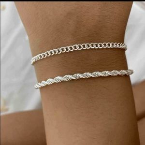 Twisted Rope/Cuban Bracelet Set